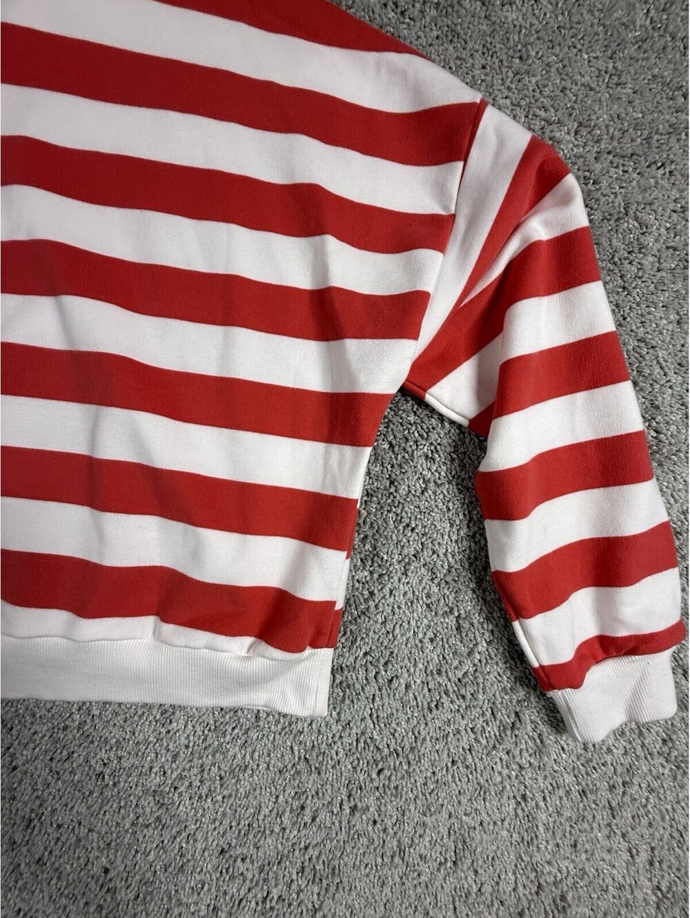 NWT JoyLab Women's Ultra Soft Sweatshirt XXL Striped - Red Berry & White Stripe - Picture 8 of 10